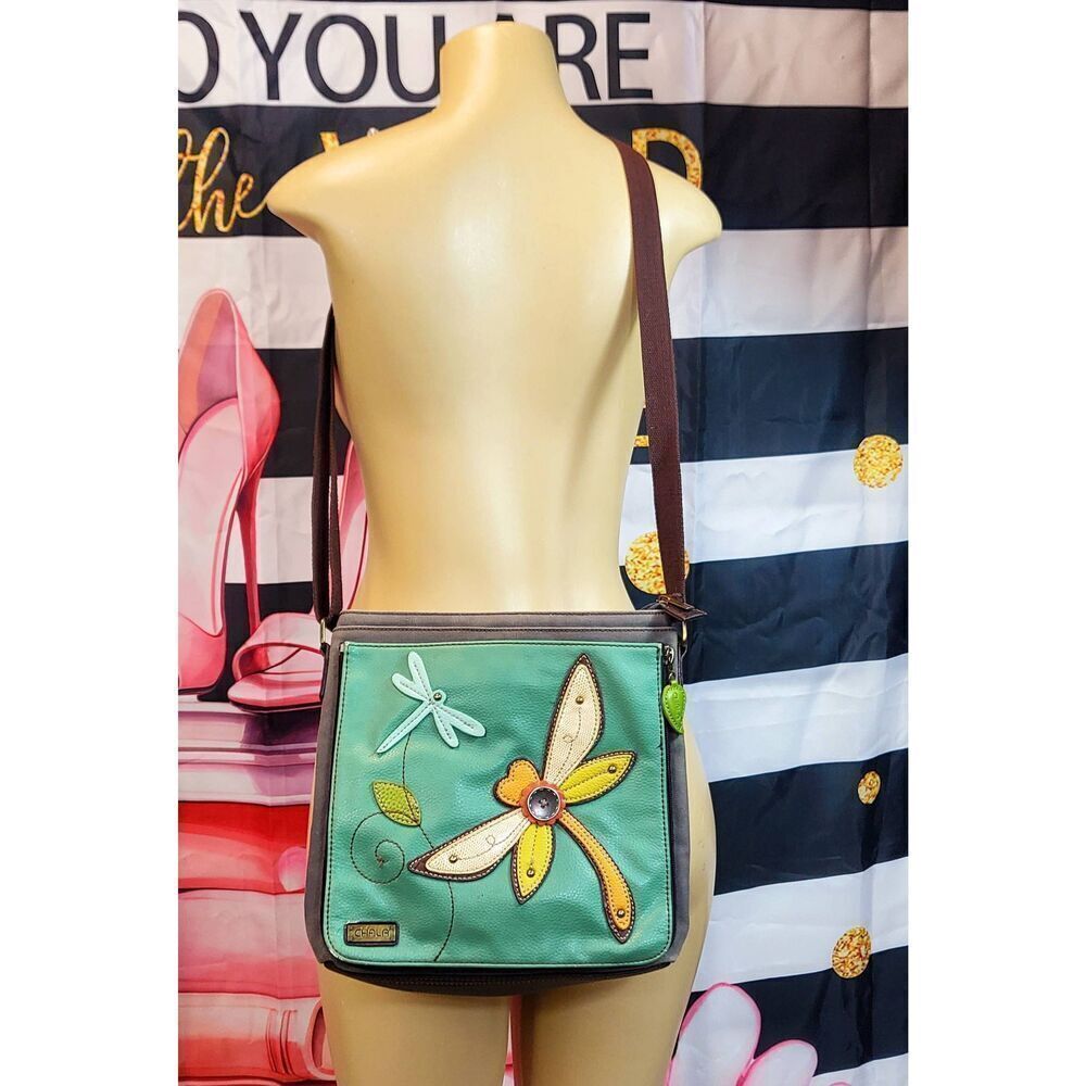 Chala Green Floral Dragonfly Crossbody Bag - Picture 5 of 5